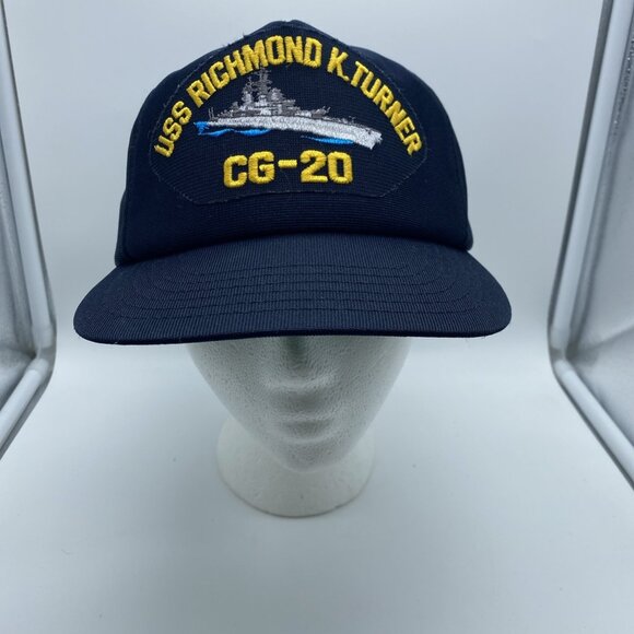 USS Richmond K Turner CG-20 Blue Baseball Cap Hat Snap-back OSFM USA Made - Picture 2 of 9